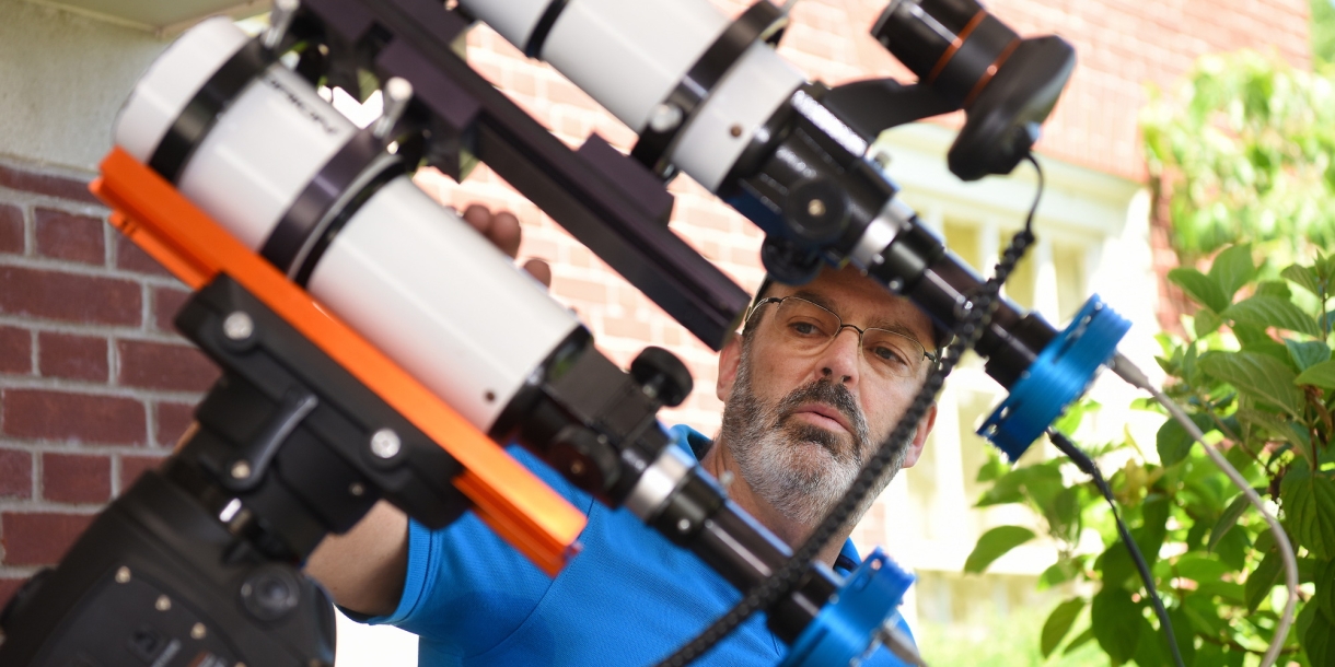 Ned Ladd with telescope