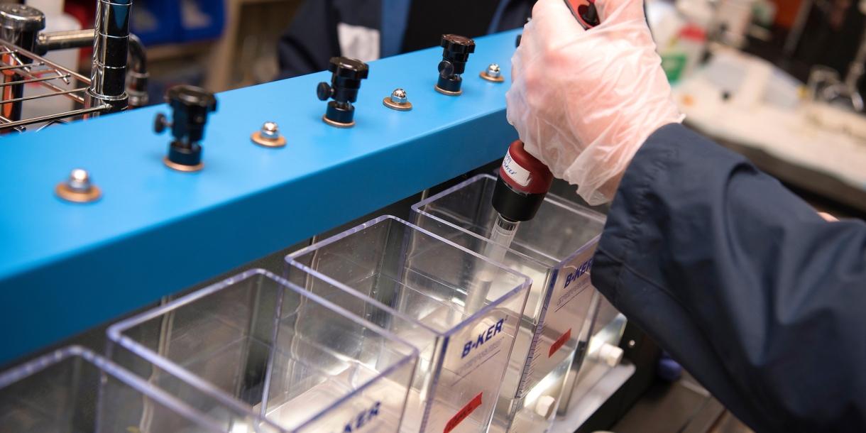 Student in Environmental Studies lab