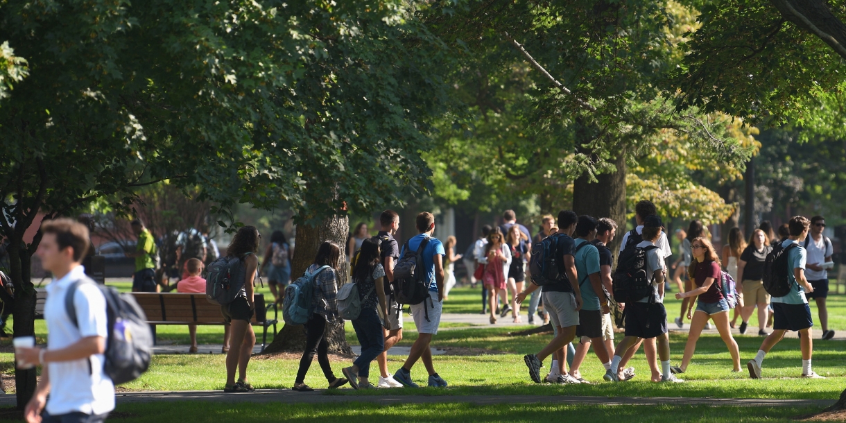 Students walking to class