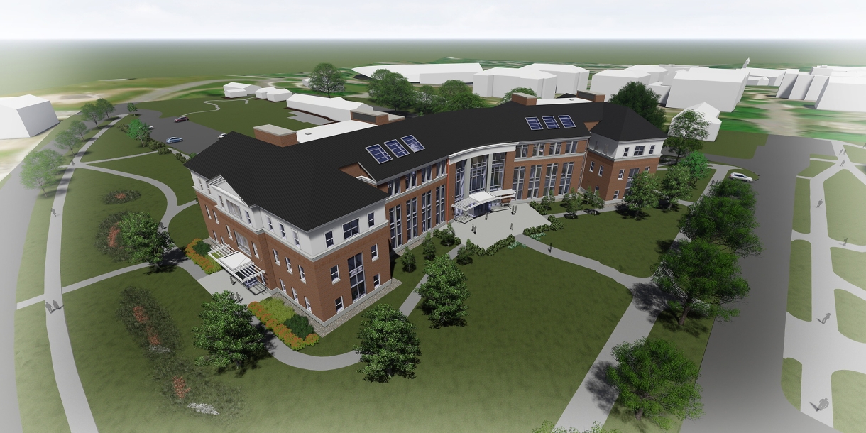 Artist rendering of future building