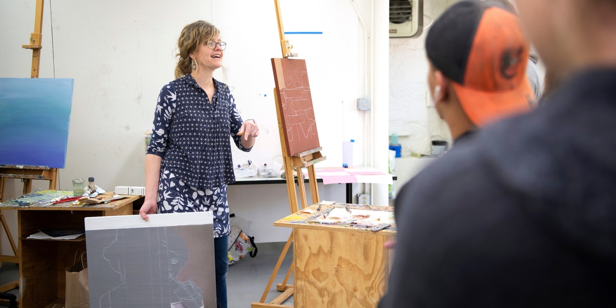 Painting class in the Art Barn