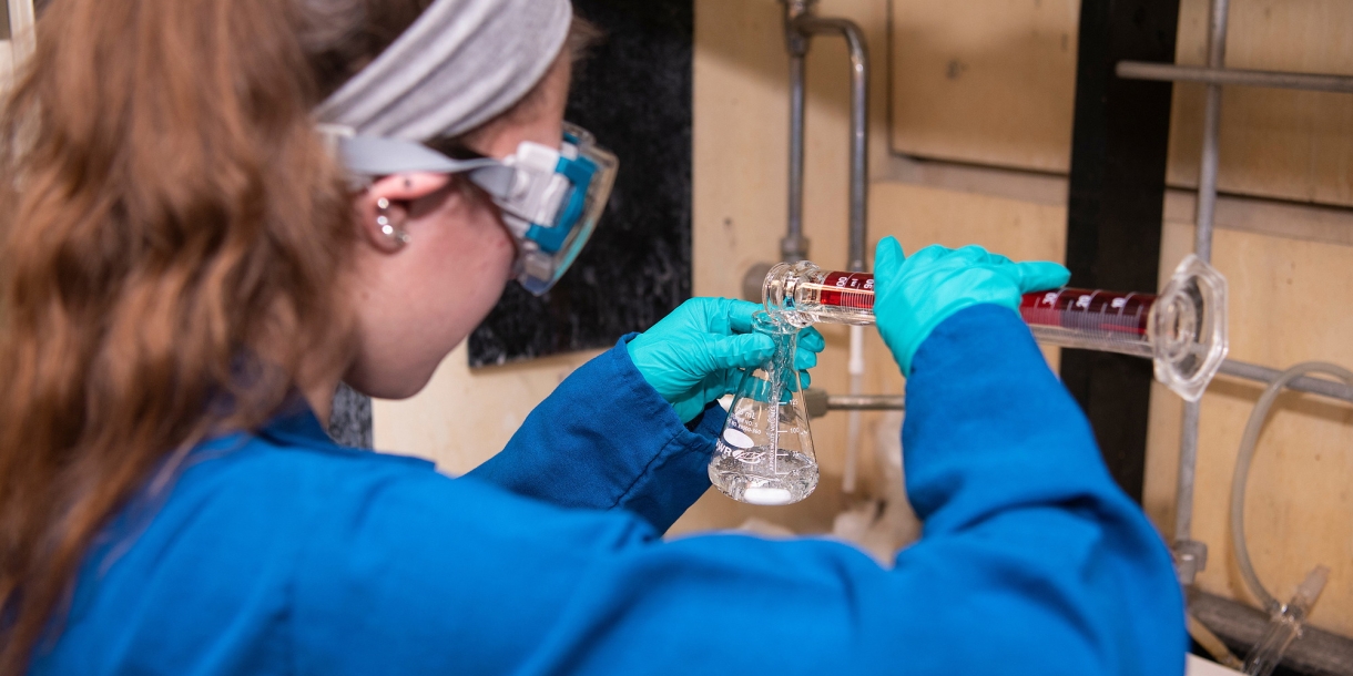 Student in chemistry lab