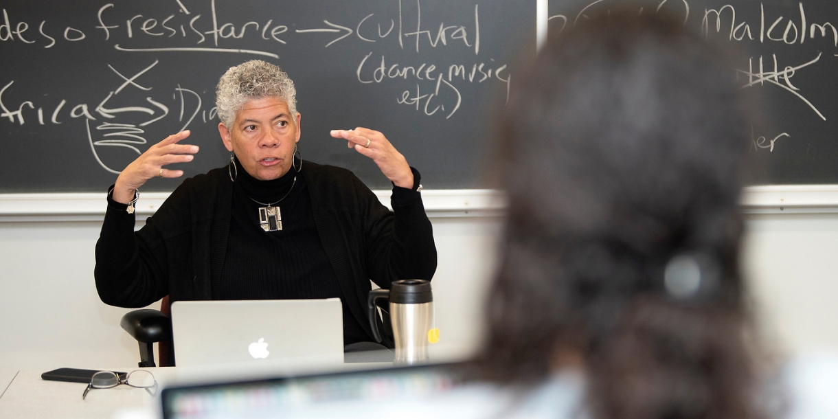 Professor teaching Africana Studies class