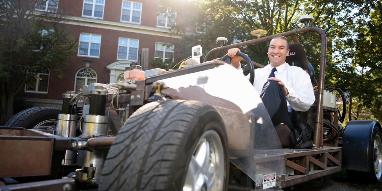 Craig Beal in his car