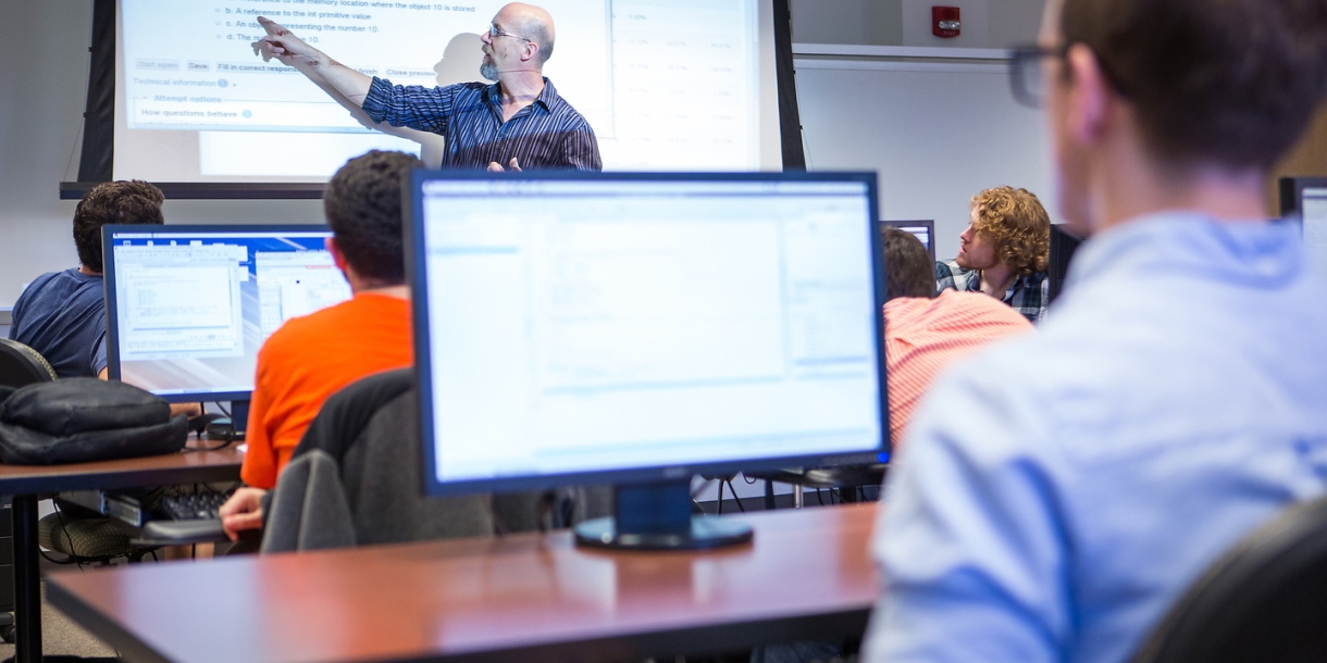 Professor in computer science class