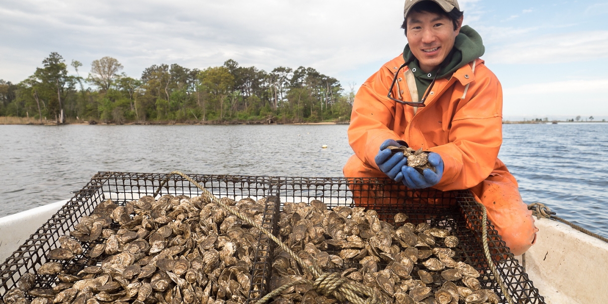 Scott Budden with oysters