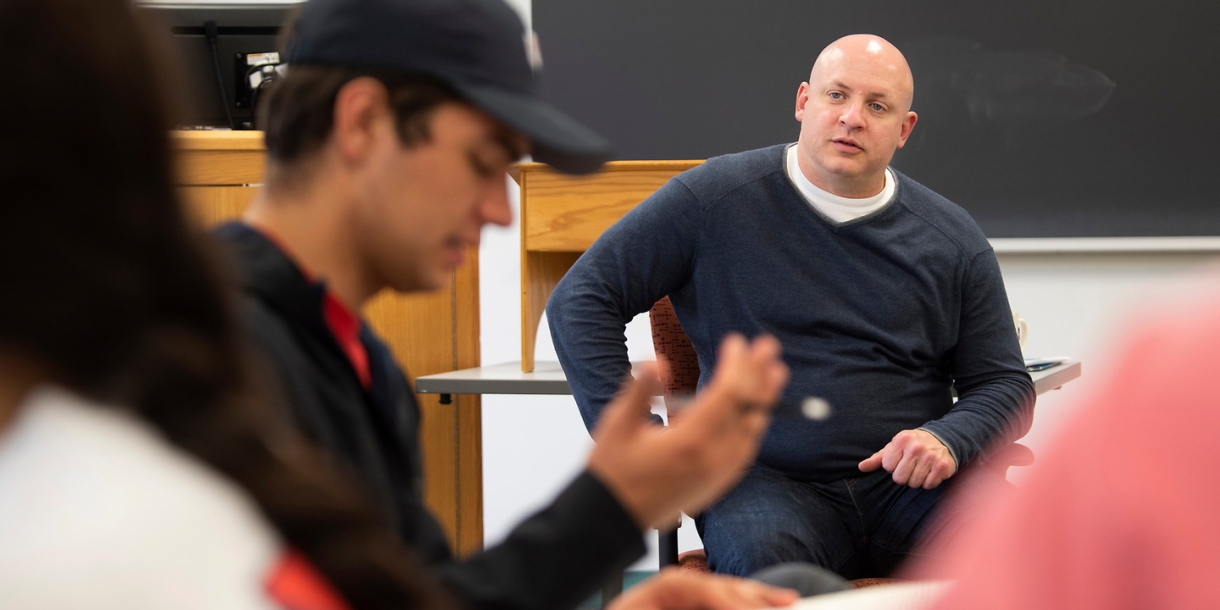 Enyeart teaching a history class