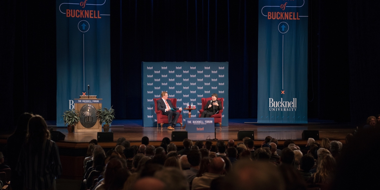 Bravman and Ken Burns on stage