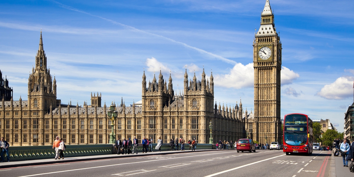 View of Big Ben and Palace of Westminster in London, England