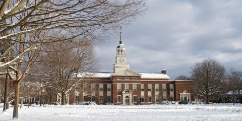 Bertrand Library in the winter