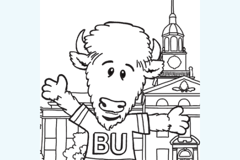 A coloring sheet of Bucky