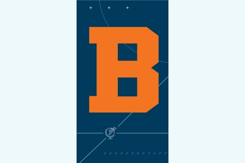 An orange Bucknell B