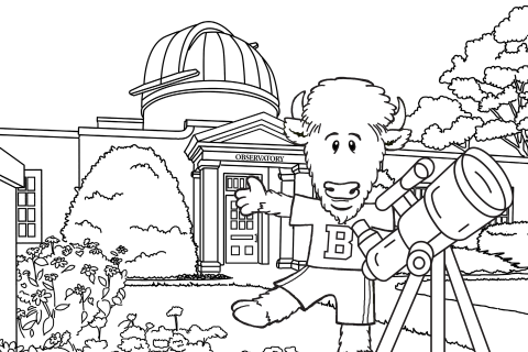 Bucky Observatory Coloring Sheet