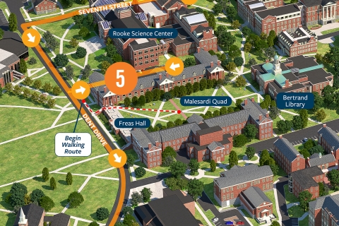 Campus Driving Tour Map - Stop 5 Detail