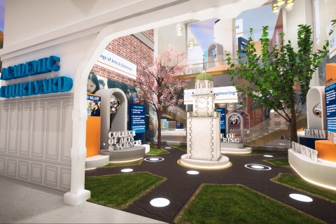 The central courtyard inside the Bucknell Virtual Experience