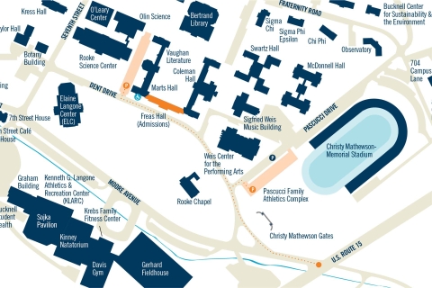 Bucknell Campus Map for Admissions