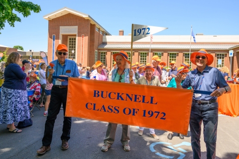 Bucknell Class of 1972 getting ready for the parade