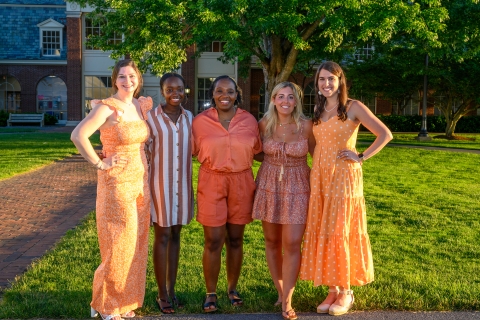 Members of the class of 2017 including Katie Chambers, Danielle Taylor and Maddie Kling who served on the Reunion Leadership Team