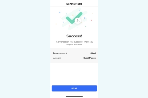 Screenshot of Success! section of the GET mobile app