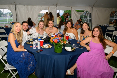 Dinner in the tent.