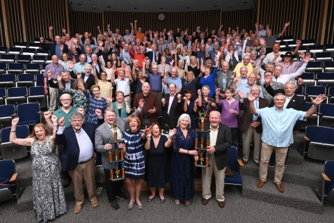 The class of 1973 celebrating their Class Unity and Reunion Class Gift Awards.