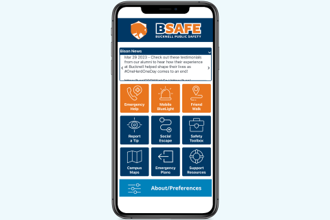 Public Safety BSAFE App Homepage screenshot