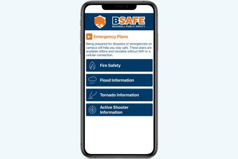 Public Safety BSAFE App Emergency Plans screenshot