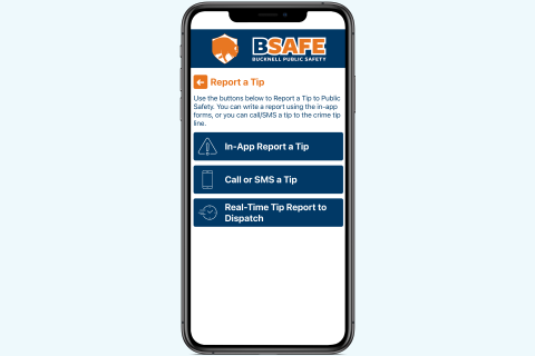 Public Safety BSAFE App Report A Tip screenshot