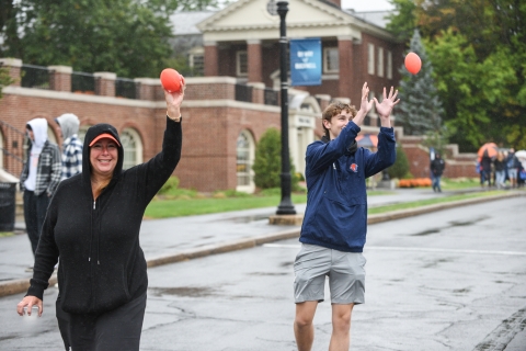 Nice catch during our Bison 100th Birthday Bash &amp; Pregame Spirit Trail.