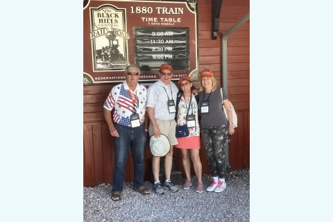 Jim McKee '69, Bill and Dee Trout Ledgerwood '74 and Karen Reuter Krolikowski '66