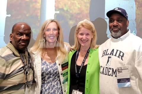 Milton “Skip” Waddell ’77, Melinda Mitchell Shumway ’77 and Thomas McLean ’78 smile together