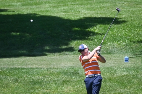 Man playing golf