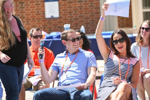 Bucknell alumni couples participating in game