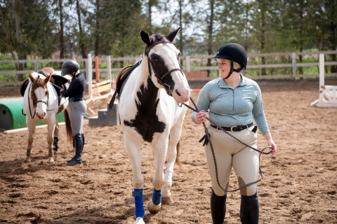 Equestrian Club, students with horses