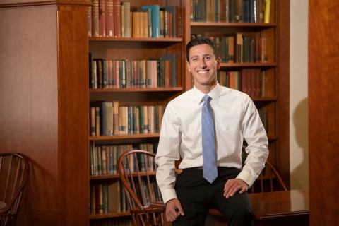Joey D'Angelo in the library.