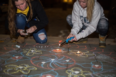 Students at a Diwali celebration