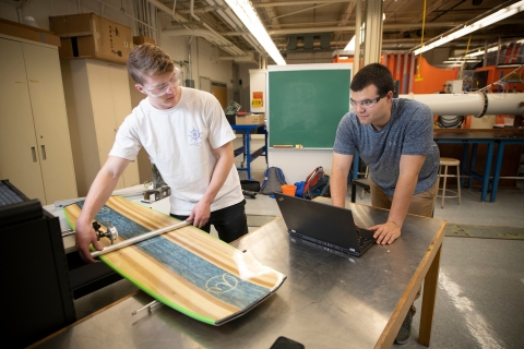 Students creating a wakeboard