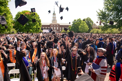 Graduates toss caps at 2022 Commencement