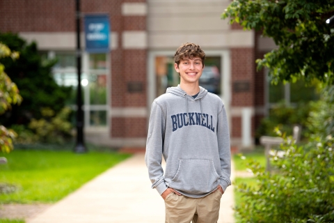 Portrait of Henry Martin '25 outdoors