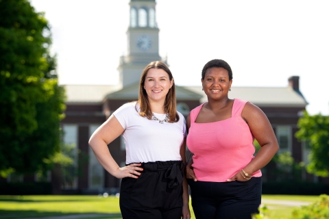 Becca Haupt Aldrege and Brooke Thames on Malesardi Quadrangle