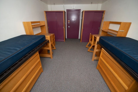 Residence hall double bedroom