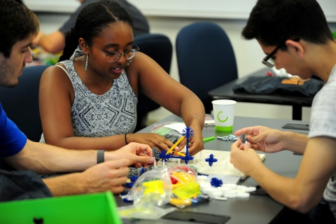 Students participating in Backstage Bucknell activity