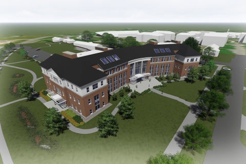Artist rendering of future building