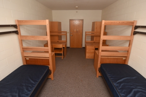 Empty two student dorm in McDonnell Hall