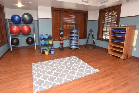 Common exercise room in the residence hall