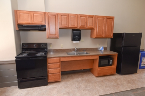 Kitchen area in Swartz Hall