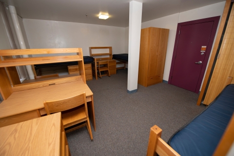 Residence hall triple bedroom