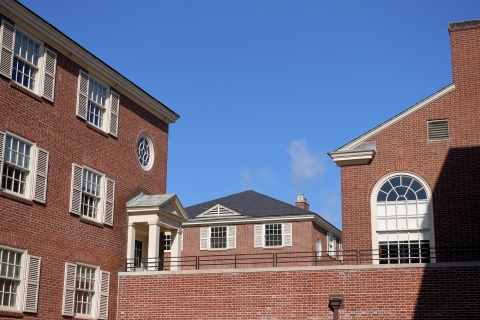 Outdoor shot of Swartz Hall