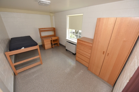 Single dorm in Swartz Hall