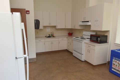 Kitchen inside Roberts Hall residence hall